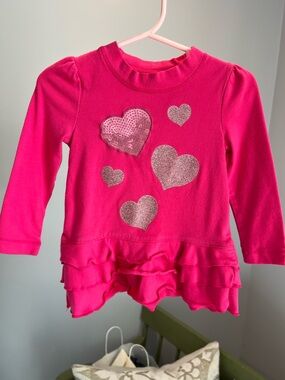 Circo Toddler Long Sleeved Mock Neck Ruffle Tiered Tunic Top Size 18M GUC